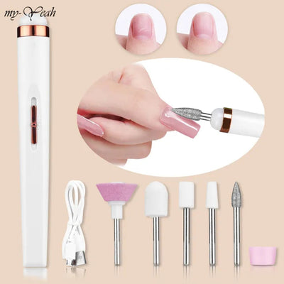 Myyeah Nail Art Drill Machine White and Lightpink 2W.