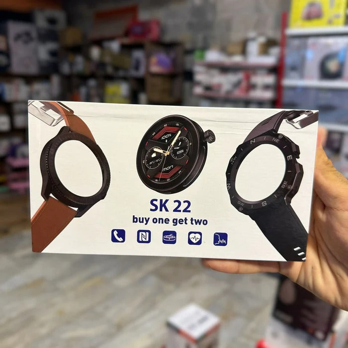 SK 22 Smartwatch With 2 Watch Body And 2 Stripes AMOLED Display