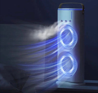 Rechargeable Automatic Rotating Dual Double Spray Mist Fan
