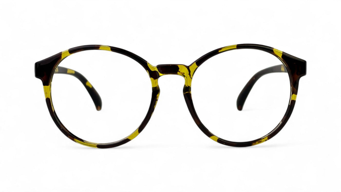 Patterned Yellow Black Circle Eyewear Frames