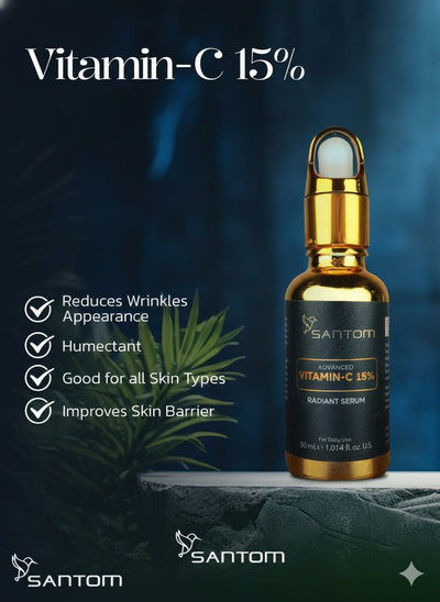 Santom Advanced Vitamin-C Serum 15% | Glow Boosting & Skin Repair Treatment