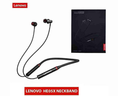 Lenovo HE05x Bluetooth 5.0 Magnetic Neckband Earphones, Mic, 12Hrs