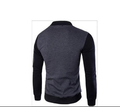 Men's Grey Polyester Jacket - 1 Pc - Plain Pattern Style