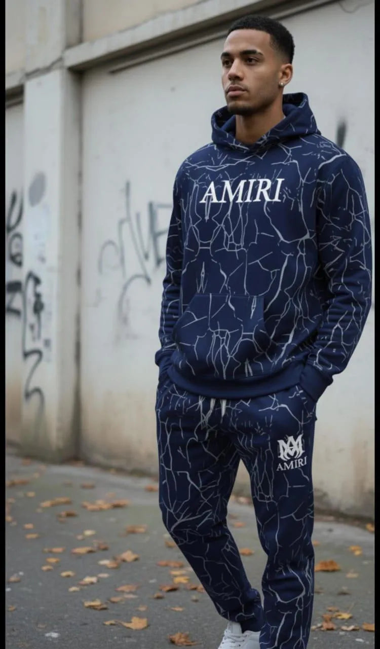 AMIRI Fleece Graphic Sublimation Hoodie Track Suit