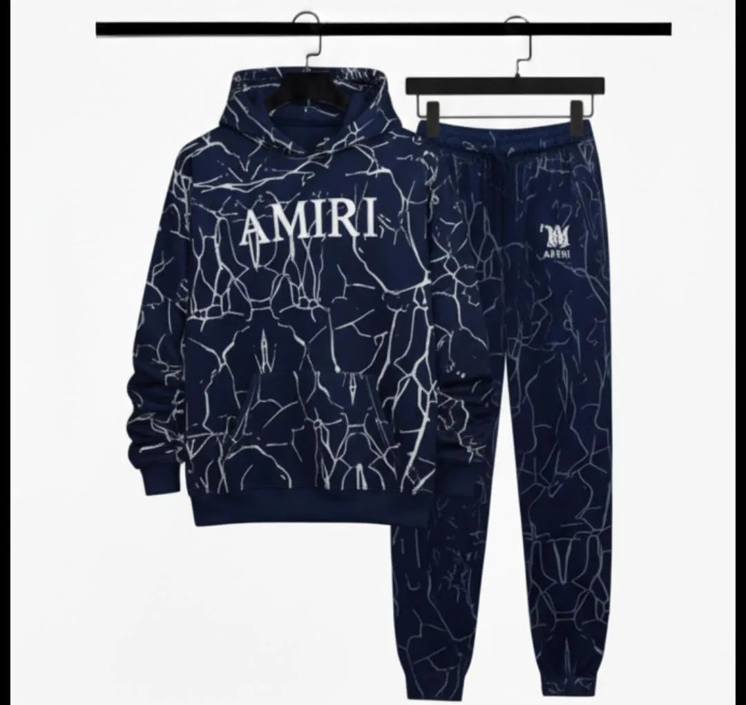 AMIRI Fleece Graphic Sublimation Hoodie Track Suit