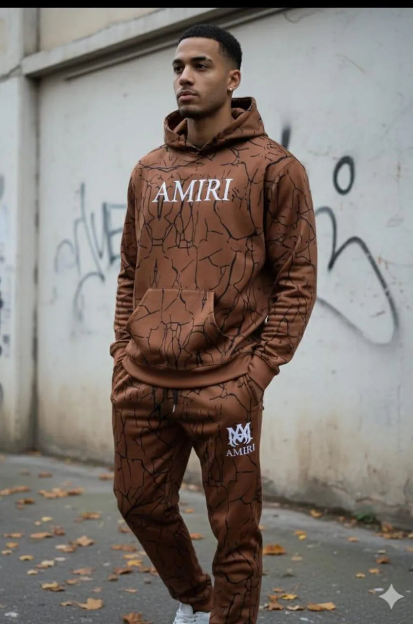 AMIRI Fleece Graphic Sublimation Hoodie Track Suit