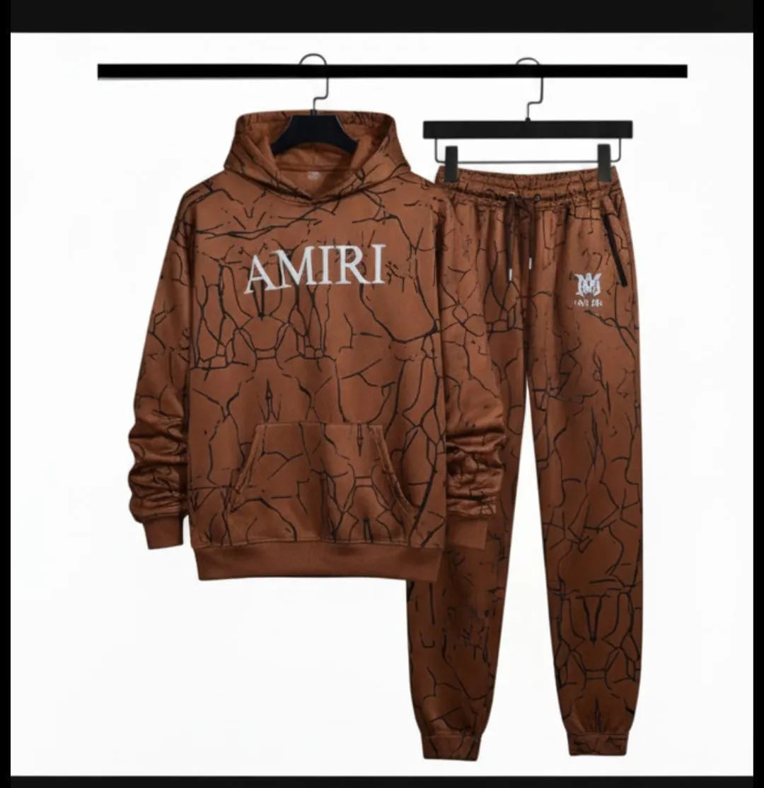 AMIRI Fleece Graphic Sublimation Hoodie Track Suit