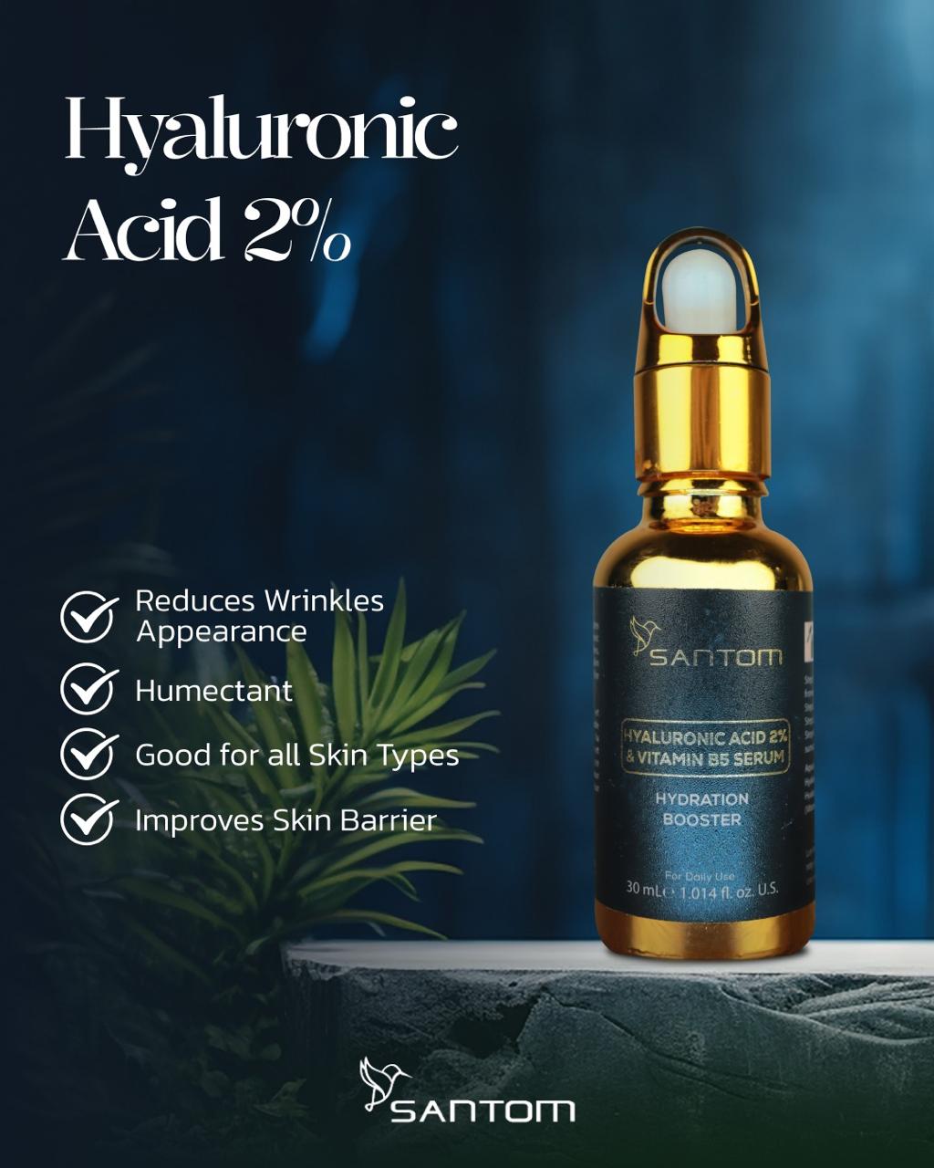Santom Hyaluronic Acid 2% + Vitamin B5 Serum